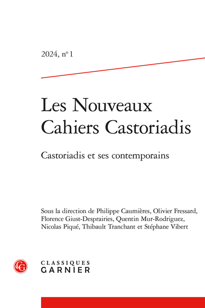 Les Nouveaux Cahiers Castoriadis N1